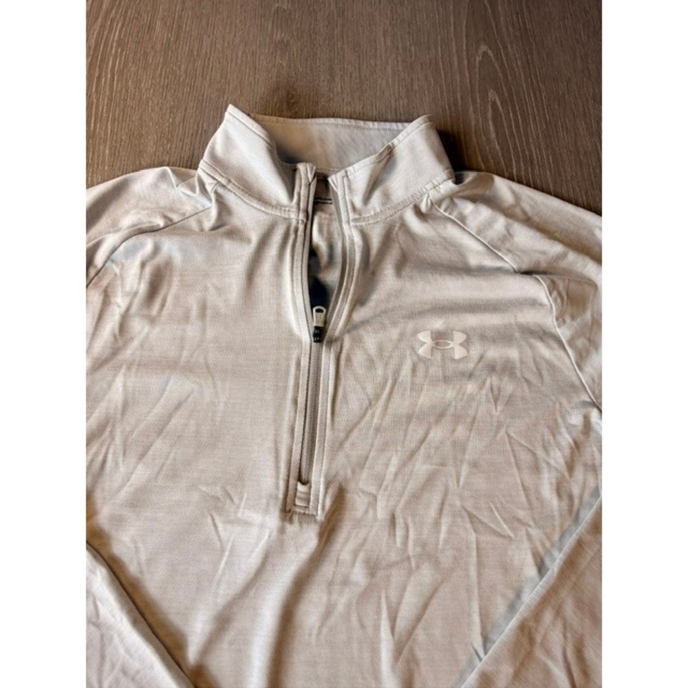 Under Armour Mens Gray Quarter Zip Pullover Long Sleeve Shirt Size Medium Loose